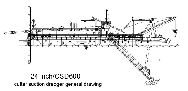 24inch-csd600 cutter suction dredger drawing